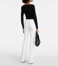 Alexander McQueen Flared-Hose Aus Crêpe -LORO PIANA Verkaufsgeschäft P00270199 b2