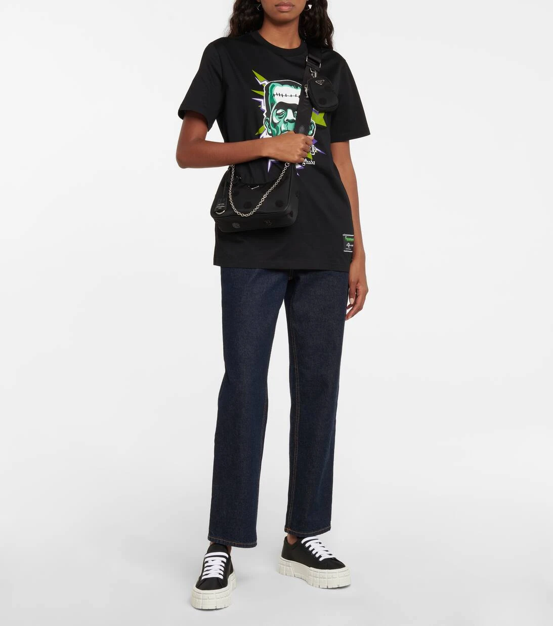 Prada Bedrucktes T-Shirt Aus Baumwolle 2 Prada Bedrucktes T-Shirt Aus Baumwolle – Bild 2