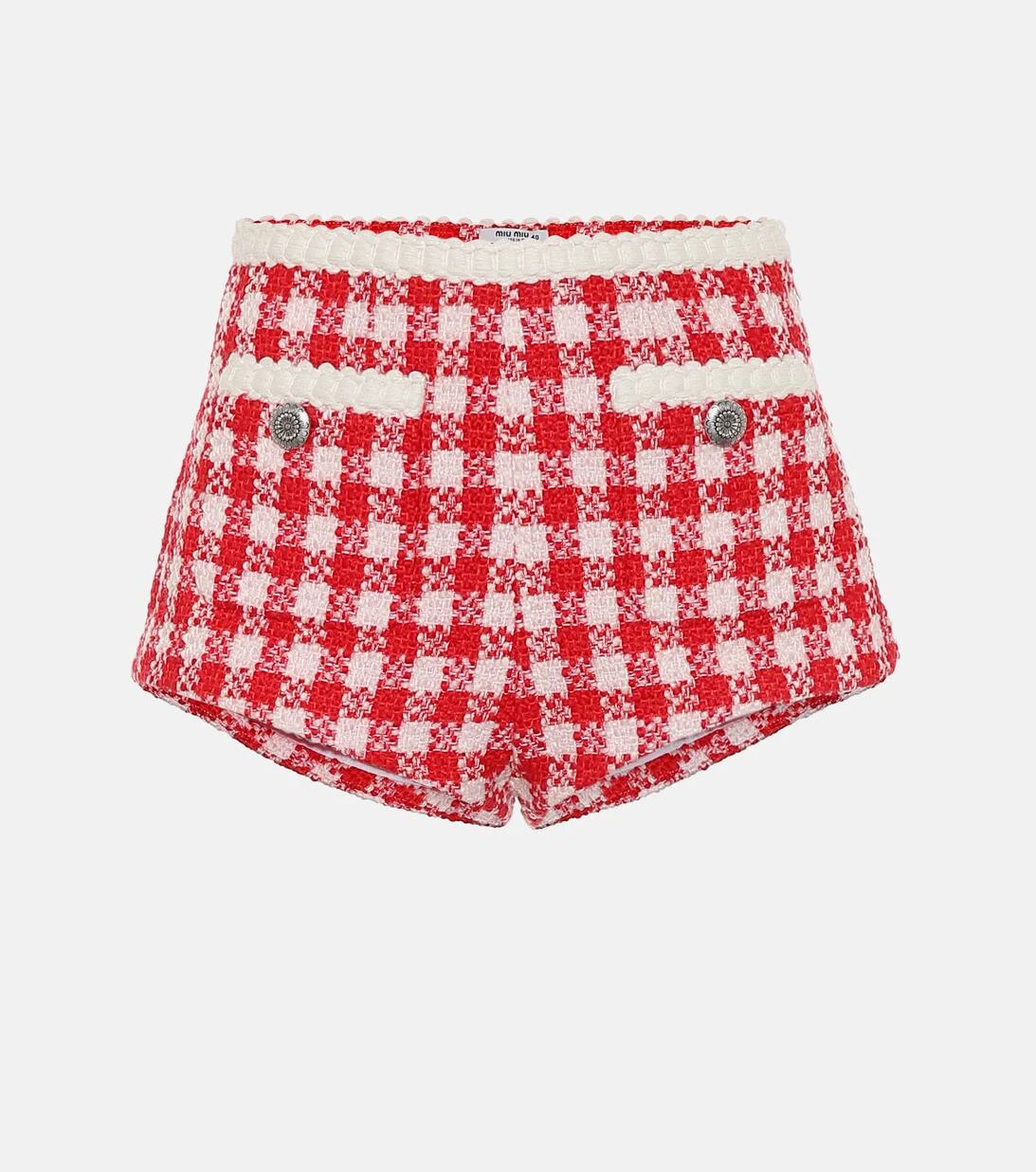 Miu Miu Karierte Shorts Aus Tweed 1 Miu Miu Karierte Shorts Aus Tweed