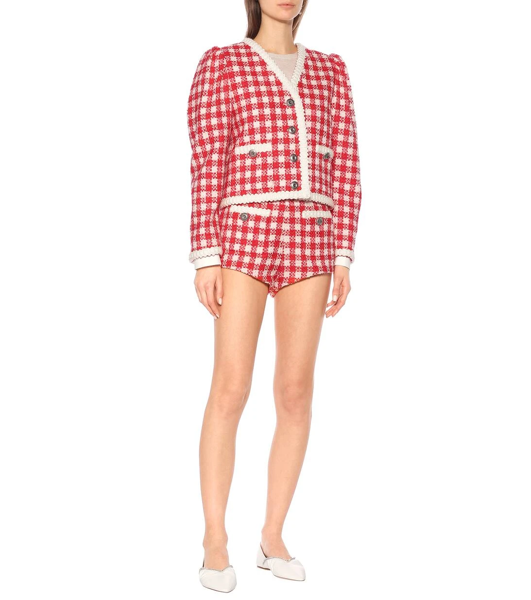 Miu Miu Karierte Shorts Aus Tweed 2 Miu Miu Karierte Shorts Aus Tweed – Bild 2