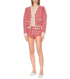 Miu Miu Karierte Shorts Aus Tweed 9 Miu Miu Karierte Shorts Aus Tweed -LORO PIANA Verkaufsgeschäft P00441572 d4