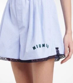 Miu Miu Shorts Aus Baumwolle Mit Spitze -LORO PIANA Verkaufsgeschäft P00528358 d1
