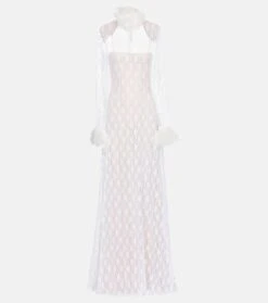 Christopher Kane Bridal Robe Mit Federn