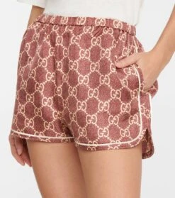 Gucci Shorts GG Supreme Aus Seide -LORO PIANA Verkaufsgeschäft P00534754 d1