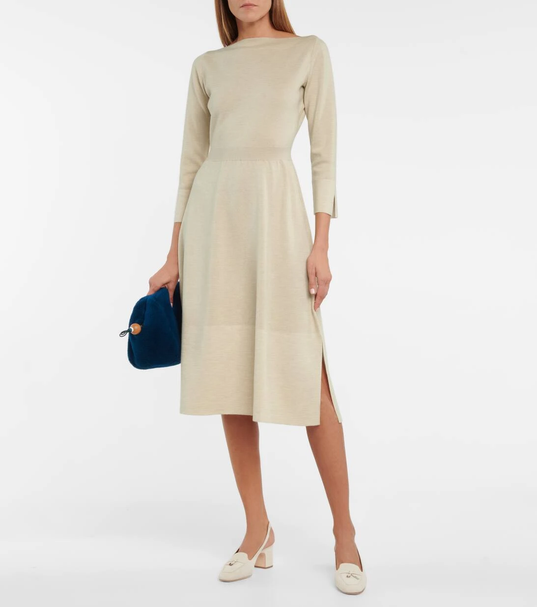 LORO PIANA Midikleid Scala Aus Kaschmir Und Seide 2 LORO PIANA Midikleid Scala Aus Kaschmir Und Seide – Bild 2