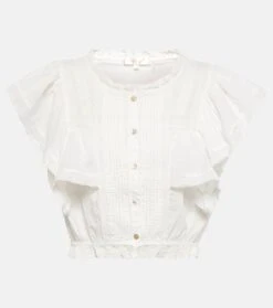 LoveShackFancy Top Nora Aus Baumwolle Mit Spitze