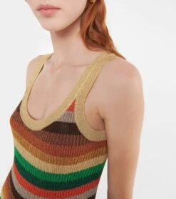 Valentino Gestreiftes Midikleid -LORO PIANA Verkaufsgeschäft P00693111 d1