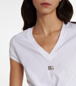 Dolce & Gabbana Verziertes Top DG Aus Baumwolle -LORO PIANA Verkaufsgeschäft P00694370 d1