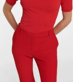 Alexander McQueen Mid-Rise-Hose Aus Crêpe -LORO PIANA Verkaufsgeschäft P00695953 d1