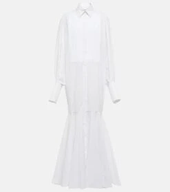 ALAIA Maxi-Hemdblusenkleid Aus Baumwolle