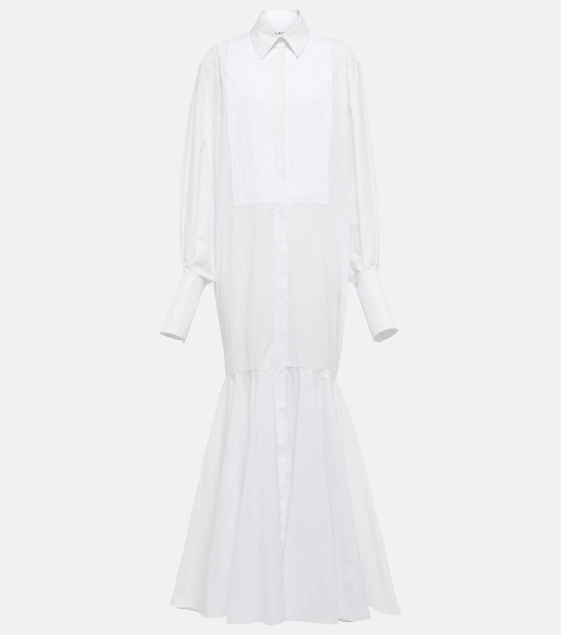 ALAIA Maxi-Hemdblusenkleid Aus Baumwolle 1 ALAIA Maxi-Hemdblusenkleid Aus Baumwolle