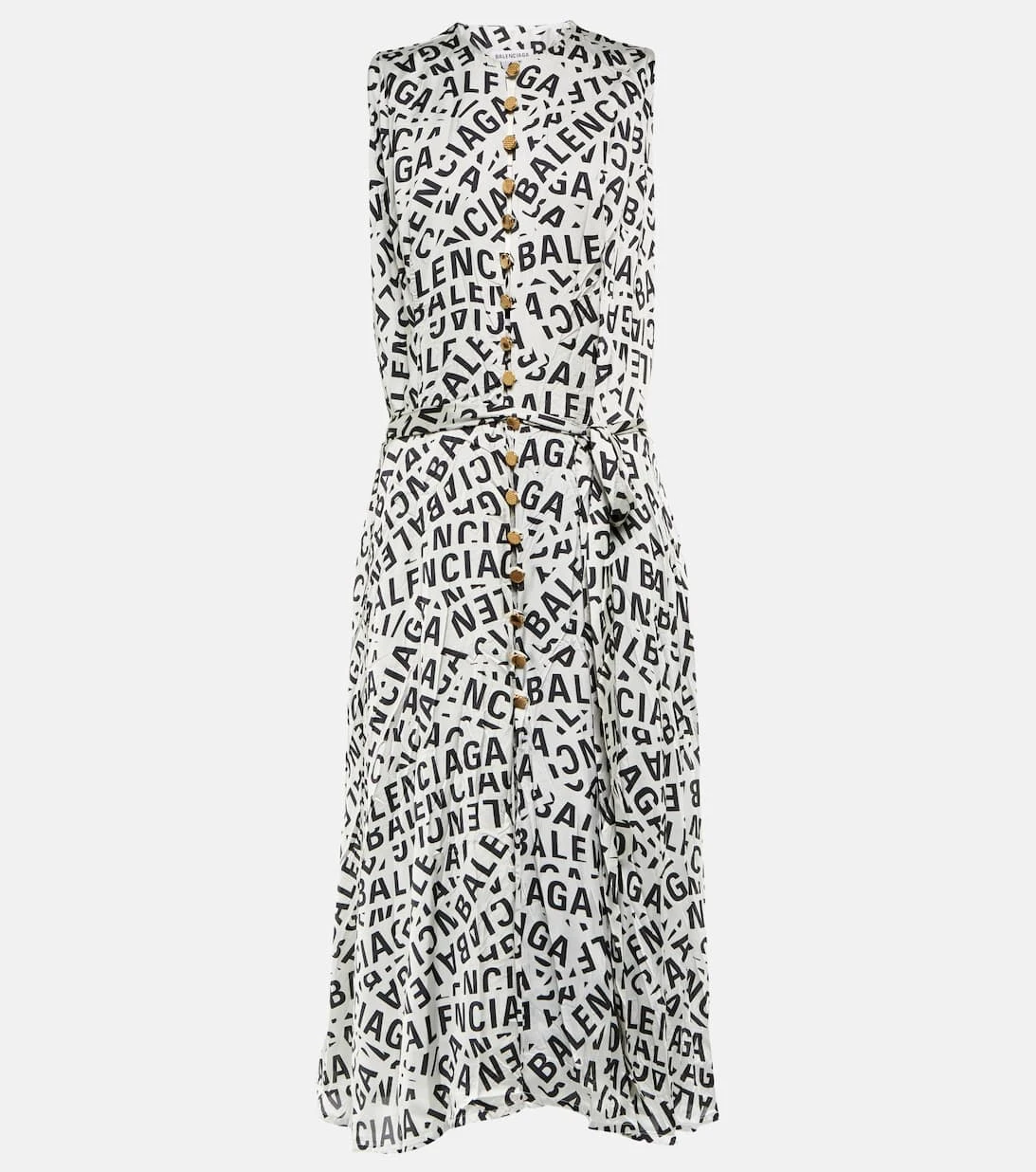 Balenciaga Bedrucktes Midikleid Aus Satin 1 Balenciaga Bedrucktes Midikleid Aus Satin