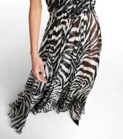 Dolce & Gabbana Bedruckte One-Shoulder-Robe Aus Seide -LORO PIANA Verkaufsgeschäft P00705197 d2