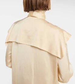 Jil Sander Hemdblusenkleid Aus Satin -LORO PIANA Verkaufsgeschäft P00729809 d3
