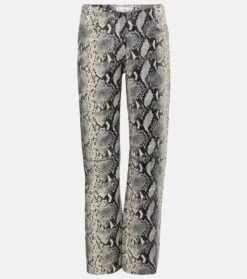 Victoria Beckham Bedruckte Hose Aus Leder