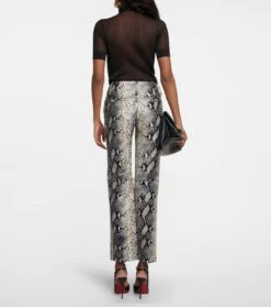 Victoria Beckham Bedruckte Hose Aus Leder -LORO PIANA Verkaufsgeschäft P00742474 b2