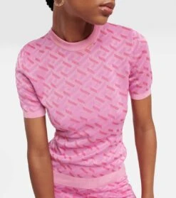 Versace Top La Greca Aus Jacquard -LORO PIANA Verkaufsgeschäft P00742491 d2