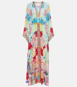 Camilla Verziertes Maxikleid Aus Seide