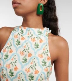 Bedrucktes Maxikleid Gerbera Aus Leinen -LORO PIANA Verkaufsgeschäft P00749465 d1