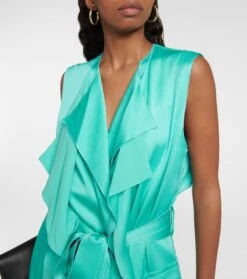 Victoria Beckham Midikleid Trench Aus Crêpe -LORO PIANA Verkaufsgeschäft P00750006 d1