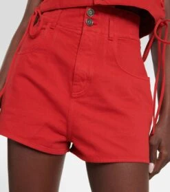 ALAIA High-Rise Shorts Aus Baumwolle -LORO PIANA Verkaufsgeschäft P00752678 d1