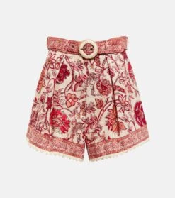 Zimmermann High-Rise Shorts Vitali Aus Leinen