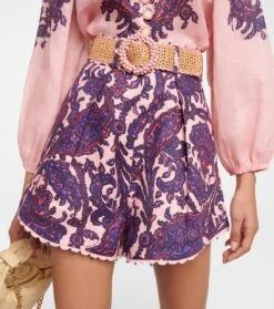 Zimmermann High-Rise Shorts Aus Leinen -LORO PIANA Verkaufsgeschäft P00752773 d1