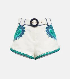 Zimmermann Bedruckte Shorts Aus Leinen