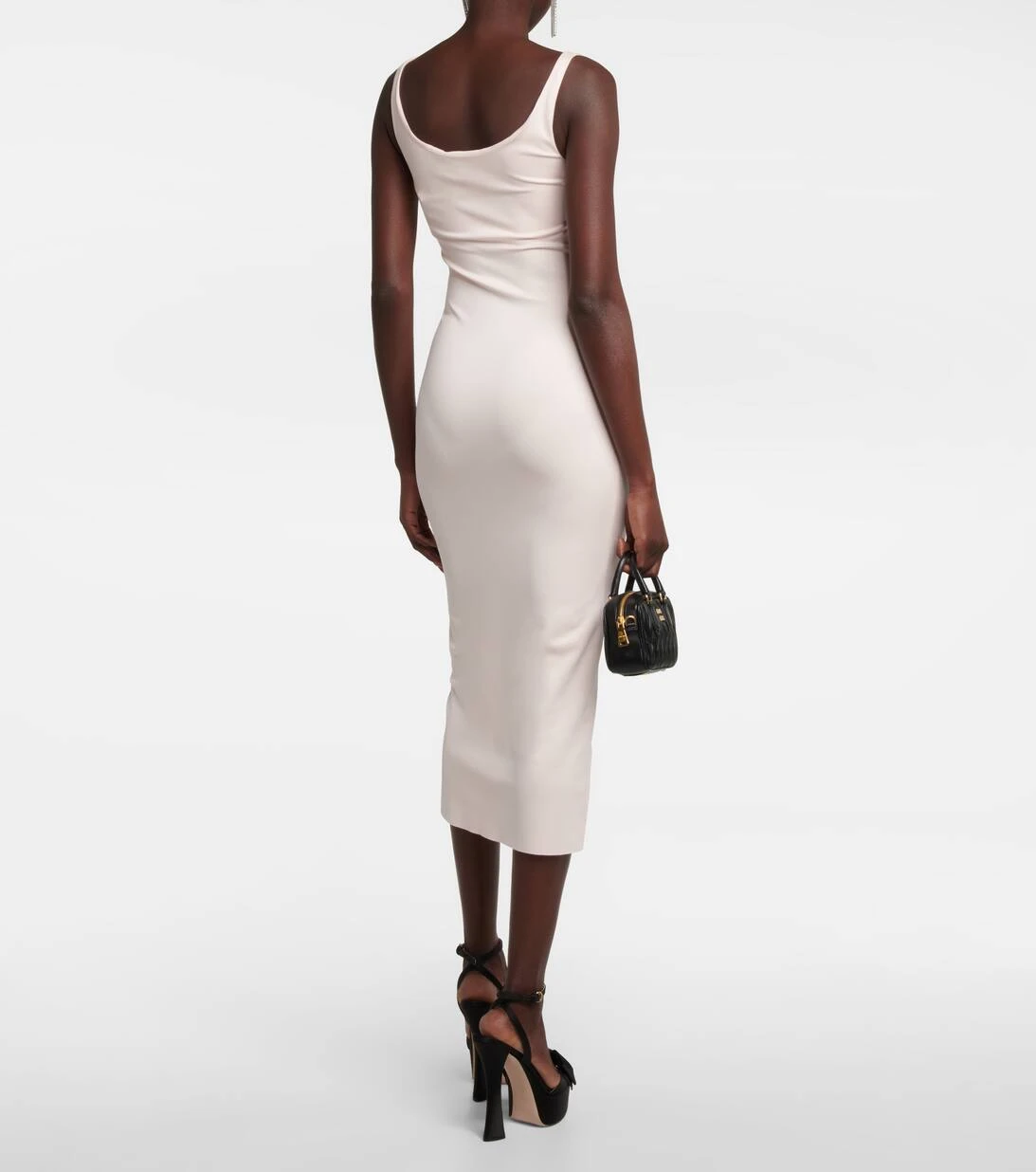 Miu Miu Midikleid Aus Jersey Mit Cut-out 3 Miu Miu Midikleid Aus Jersey Mit Cut-out – Bild 3