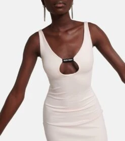 Miu Miu Midikleid Aus Jersey Mit Cut-out 7 Miu Miu Midikleid Aus Jersey Mit Cut-out -LORO PIANA Verkaufsgeschäft P00752990 d1