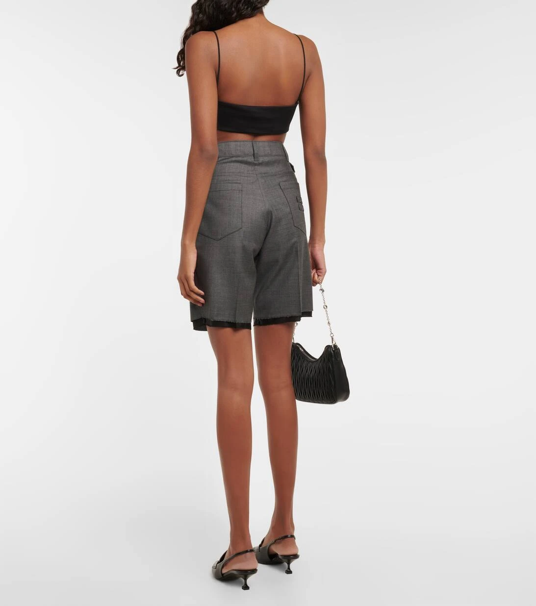 Miu Miu High-Rise Shorts Aus Wolle 3 Miu Miu High-Rise Shorts Aus Wolle – Bild 3