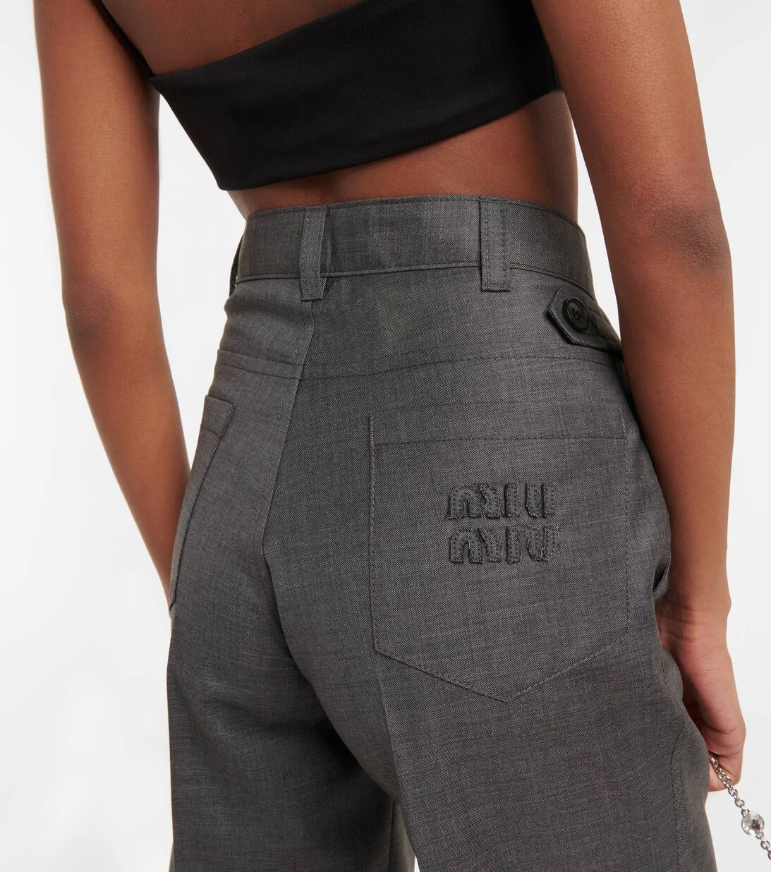 Miu Miu High-Rise Shorts Aus Wolle 5 Miu Miu High-Rise Shorts Aus Wolle – Bild 5