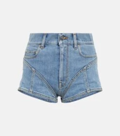 Mugler High-Rise Jeansshorts Spiral