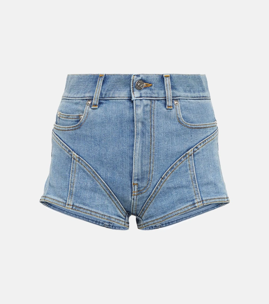 Mugler High-Rise Jeansshorts Spiral 1 Mugler High-Rise Jeansshorts Spiral