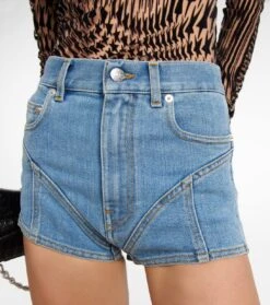 Mugler High-Rise Jeansshorts Spiral 8 Mugler High-Rise Jeansshorts Spiral -LORO PIANA Verkaufsgeschäft P00755212 d1