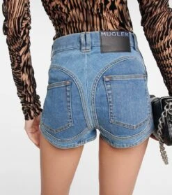 Mugler High-Rise Jeansshorts Spiral 9 Mugler High-Rise Jeansshorts Spiral -LORO PIANA Verkaufsgeschäft P00755212 d2