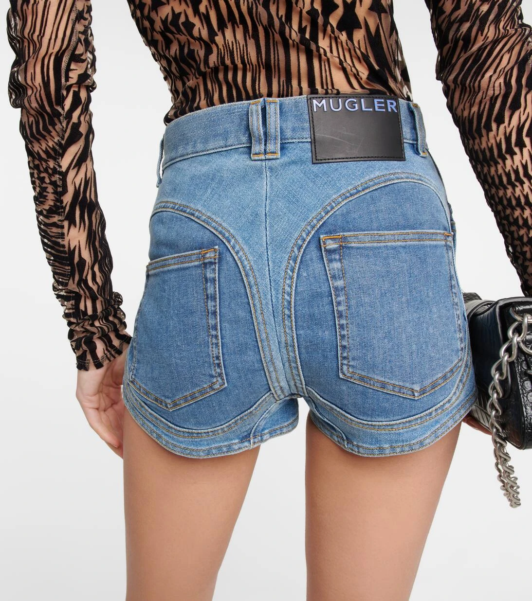 Mugler High-Rise Jeansshorts Spiral 5 Mugler High-Rise Jeansshorts Spiral – Bild 5