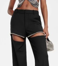 Area Verzierte Hose Aus Woll-Crêpe -LORO PIANA Verkaufsgeschäft P00755531 d1