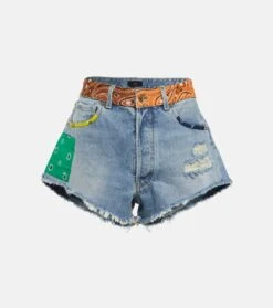 Alanui Jeansshorts California Patchwork