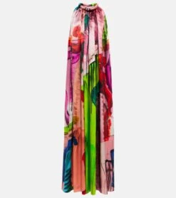 Bedruckte Robe Alkari Aus Seidensatin