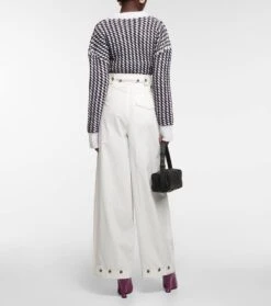 Bottega Veneta High-Rise-Hose Aus Popeline -LORO PIANA Verkaufsgeschäft P00758287 b2