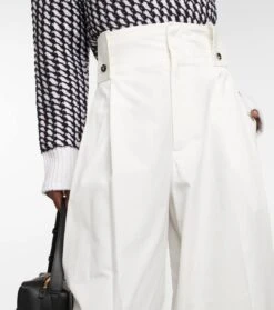 Bottega Veneta High-Rise-Hose Aus Popeline -LORO PIANA Verkaufsgeschäft P00758287 d1