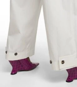 Bottega Veneta High-Rise-Hose Aus Popeline -LORO PIANA Verkaufsgeschäft P00758287 d2