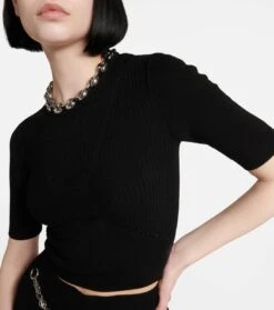 Paco Rabanne Top Aus Einem Wollgemisch -LORO PIANA Verkaufsgeschäft P00758703 d1