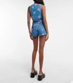 Ganni Bestickte Jeansshorts -LORO PIANA Verkaufsgeschäft P00766270 b2