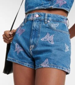 Ganni Bestickte Jeansshorts -LORO PIANA Verkaufsgeschäft P00766270 d1