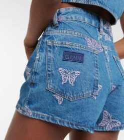 Ganni Bestickte Jeansshorts -LORO PIANA Verkaufsgeschäft P00766270 d2