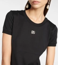 Dolce & Gabbana T-Shirt DG Aus Baumwoll-Jersey -LORO PIANA Verkaufsgeschäft P00767410 d1