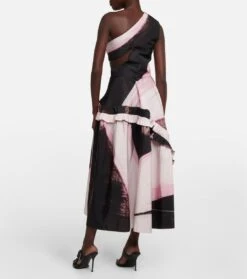 Alexander McQueen One-Shoulder-Midikleid -LORO PIANA Verkaufsgeschäft P00767677 b2