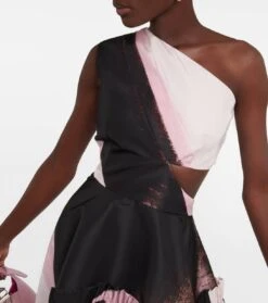 Alexander McQueen One-Shoulder-Midikleid -LORO PIANA Verkaufsgeschäft P00767677 d1